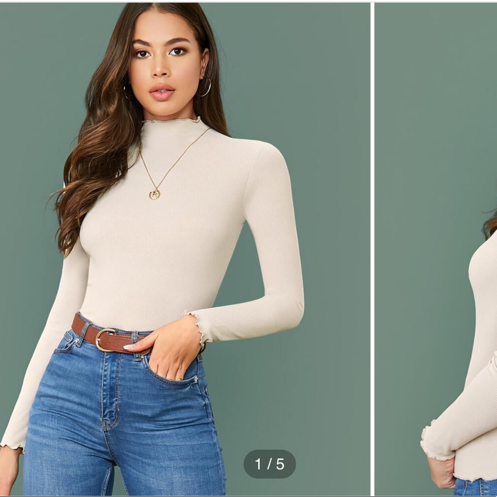 Long sleeve cream top